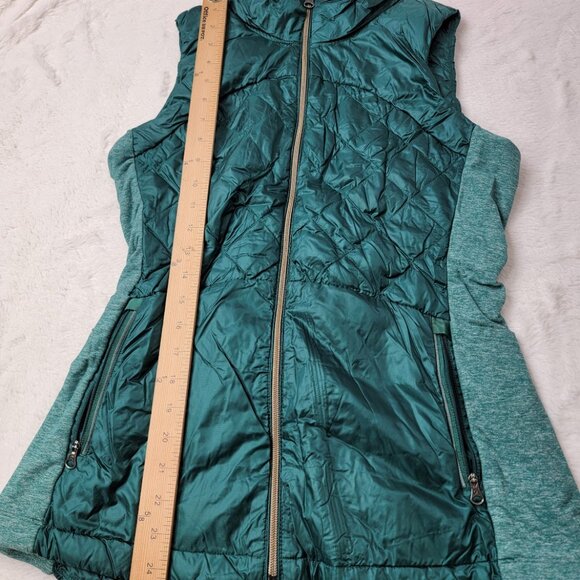 Lululemon Women's Forage Teal Down For A Run Slim Full-Zip Puffer Vest Size 8 - Picture 5 of 7
